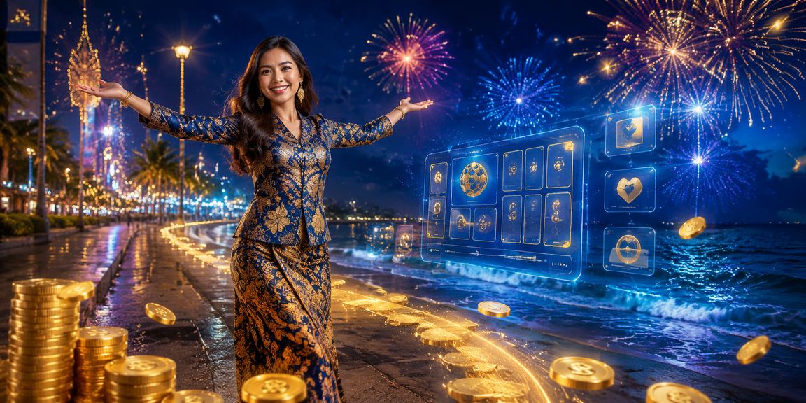 Suasana kasino hiburan Kuantan dengan motif batik tempatan dan permainan meja